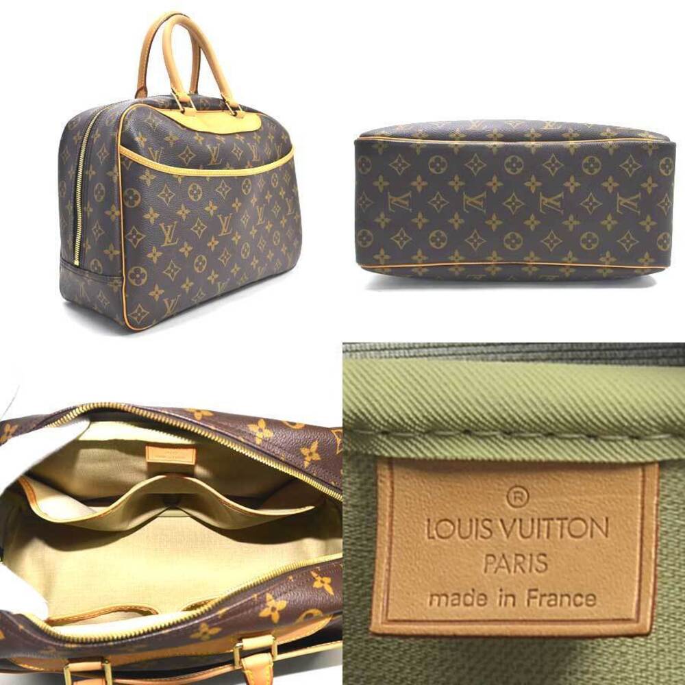 Louis Vuitton Canvas Brown Brown Monogram Leather Handbag Deauville